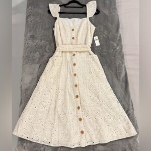 NWT Anthropologie Concerto Midi Dress. Ivory in size 4.